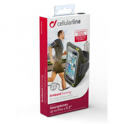 Cellularline Sportluoprene case ARMBAND RUNNING, for smartphones up to 5.2 &quot;, black