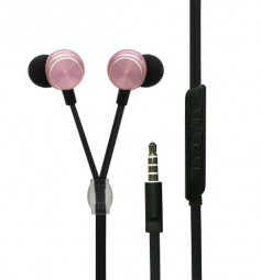 2GO Luxury Zipper-Style In-Ear Stereo Headset Black/Rose