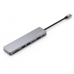 FIXED 7-port aluminum USB-C HUB Card for notebooks and tablets, gray