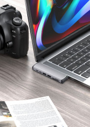 FIXED 7-port aluminum USB-C HUB Mac for MacBooks gray