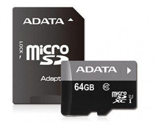 A-Data 64GB microSDXC Class 10 Premier UHS-I + adapterrel