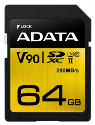 A-Data 64GB SDXC Premier One UHS-II U3 Class 10 V90