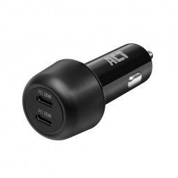 ACT AC2200 2-port USB-C Fast Car Charger 45W with Power Delivery Black