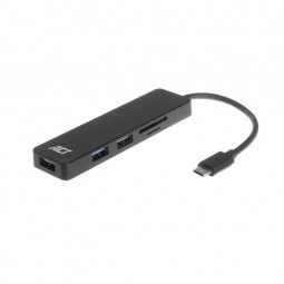 ACT AC6405 USB-C Hub 3port with card reader Black