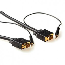 ACT High Performance VGA + Audio connection cable male-male 10m Black