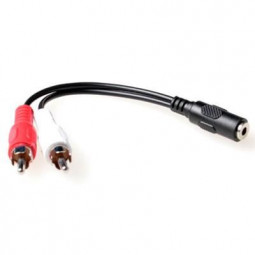 ACT audio connection cable 1x 3,5 mmm jack male naar 1x 3.5mm stereo jack female - 2x RCA male
