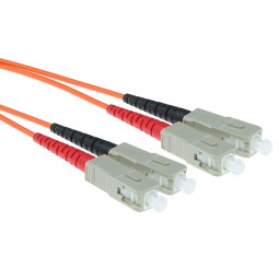 ACT LSZH Multimode 50/125 OM2 fiber cable duplex with SC connectors 0,5m Orange
