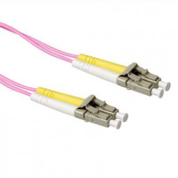 ACT  LSZH Multimode 50/125 OM4 fiber cable duplex with LC connectors 0,5m Pink