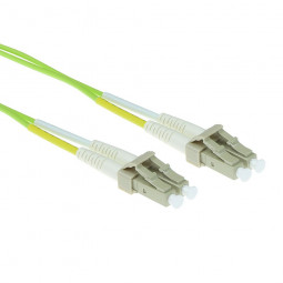 ACT LSZH Multimode 50/125 OM5 fiber cable duplex with LC connectors 0,5m Green
