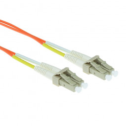 ACT LSZH Multimode 62.5/125 OM1 fiber cable duplex with LC connectors 1,5m Orange