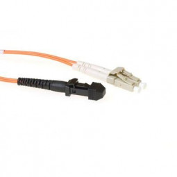 ACT LSZH Multimode 62.5/125 OM1 fiber cable duplex with MTRJ and LC connectors 10m Orange