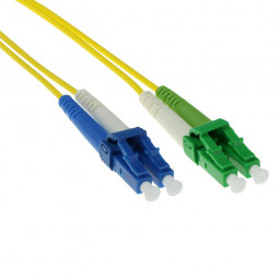 ACT LSZH Singlemode 9/125 OS2 fiber cable duplex with LC/APC and LC/UPC connectors 1m Yellow