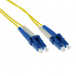 ACT LSZH Singlemode 9/125 OS2 fiber cable duplex with LC connectors 0,5m Yellow