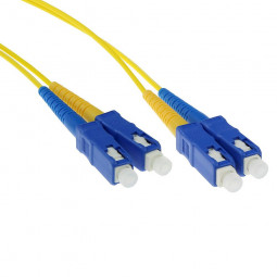 ACT LSZH Singlemode 9/125 OS2 fiber cable duplex with SC connectors 1,5m Yellow