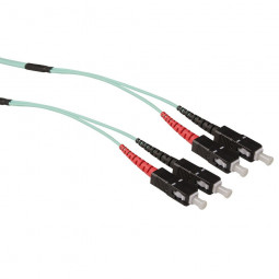 ACT Multimode 50/125 OM3 duplex ruggedized fiber cable with SC connectors 10m Blue