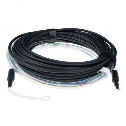 ACT Multimode 50/125 OM4 indoor/outdoor cable 8 fibers with LC connectors 100m Black