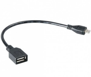 Akasa microUSB - USB Type-A OTG kábel 15cm Black