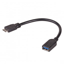 Akyga AK-AD-30 USB-AF 3.0 microUSB-BM 3.0 OTG Cable adapter 15cm Black