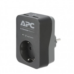 APC Essential SurgeArrest 1 Outlet 2 USB Ports Black