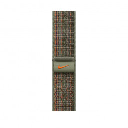 Apple Watch 45mm Nike Band: Nike Sport Loop Sequoia/Orange