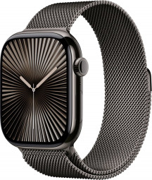 Apple Watch S10 Cellular 42mm Slate Titanium Case with Slate Milanese Loop