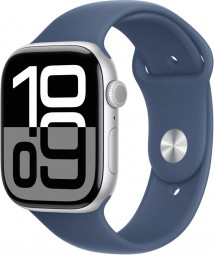 Apple Watch S10 GPS 42mm Silver Alu Case with Denim Sport Band S/M