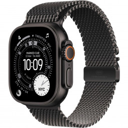 Apple Watch Ultra 3 Cellular 49mm Black Titanium Case with Black Titanium Milanese Loop Medium