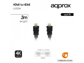 Approx APPC35 HDMI 1.4 kábel apa/apa 3m Black