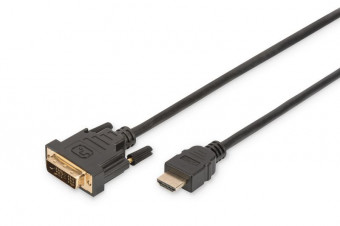 Assmann HDMI adapter cable type A-DVI-D(18+1) (Single Link) M/M 2m Black