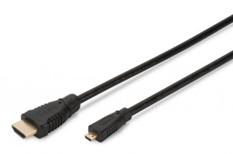 Assmann HDMI-microHDMI High Speed Ethernet connection cable type D - A M/M 2m Black