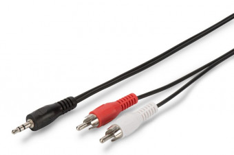 Assmann Stereo Audio adapter cable M/M 3.5mm - 2x RCA 2,5m Black