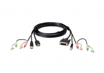 ATEN USB HDMI to DVI-D KVM Cable with Audio 1,8m Black