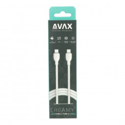 Avax CB622 CREAMY+ USB-C - Type-C cable 1,5m White/Silver