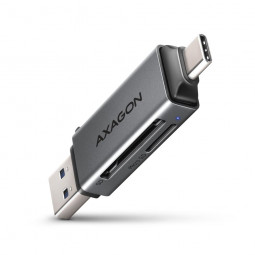 AXAGON Mini Card Reader Superspeed USB-C & USB-A SD / microSD USB3.2 Gen1 ( USB3.0 )