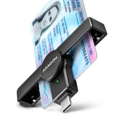 AXAGON CRE-SMPC PocketReader USB-C Smart Card Reader Black