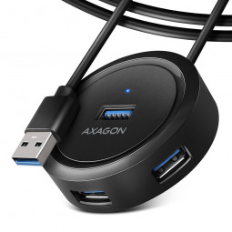 AXAGON HUE-P1AL SuperSpeed USB-A Round HUB Black