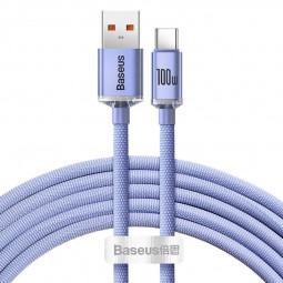 Baseus Crystal Shine USB-C USB-kábel 100W 2m Violet