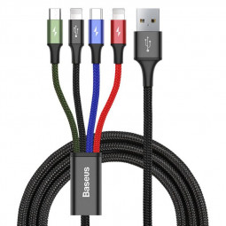 Baseus Fast 4 az 1-ben USB-C / 2x Lightning / Micro 3,5A 1,2m kábel Black