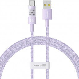 Baseus Gem USB A to USB C 100W fast charging cable 1m Purple