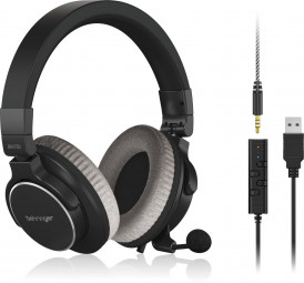 Behringer BH470U Premium Stereo Headset with Detachable Microphone and USB Cable Black/Grey