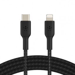 Belkin BoostCharge Braided USB-C to Lightning Cable 1m Black