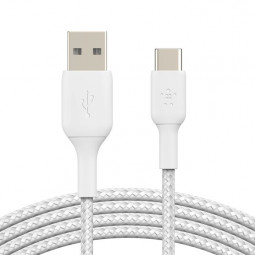 Belkin BoostCharge Braided USB-C to USB-A Cable 1m White
