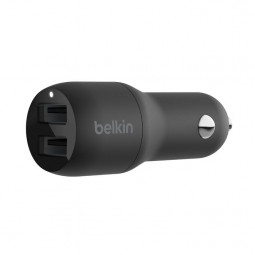 Belkin BoostCharge Dual USB-A Car Charger 24W Black