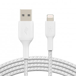 Belkin Braided Lightning to USB-A Cable 3m White
