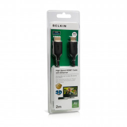 Belkin HDMI-HDMI High Speed with Ethernet Cable 2m Gold Connector Black