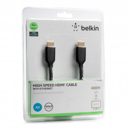 Belkin HDMI-HDMI High Speed with Ethernet Cable 5m Gold Connector Black