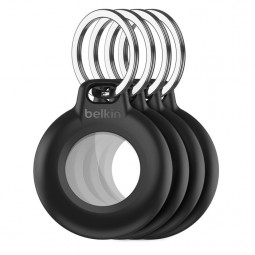 Belkin Waterproof Secure Holder with Key Ring for AirTag 4 Pack Black