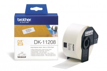 Brother DK-11208 elővágott öntapadós címke 400db/tekercs 38mm x 90mm White