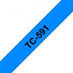 Brother TC-591 laminált P-touch szalag (9mm) Black on Blue-7,7m