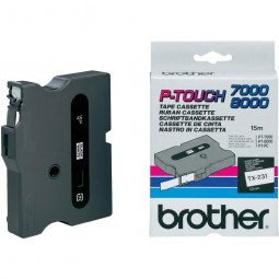 Brother TX-231 Laminált P-touch szalag (12mm) Black on White - 15m